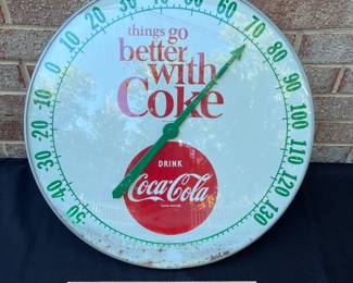 A30 - $250. 1960s Coca-Cola Bubble Thermometer. Model # 495A. Measures 18.5 “diameter.