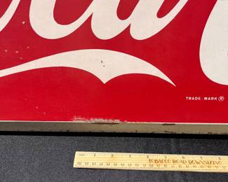 A34 - $275. Drink Coca-Cola Store Sign # 1 . Measures 40” x 16”.