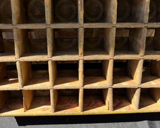 A46 - $35. Painted Yellow Wood Coca-Cola drink carrier.