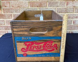 A109 - $65. Pepsi-Cola Crate. With blue and red painted color.