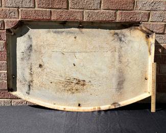 A33 - $1,250. 1945 Porcelain Enamel Door Coca Cola Kick Sign. Measures 36“ x 22.5“.