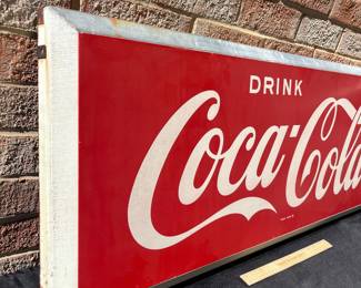 A38 - $275. Drink Coca-Cola metal sign. #5. Measures 40” x 16.25”.