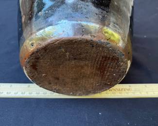 A116 - $75. SC Pottery Glazed Jug. Measures 11” tall. (Unmarked - tag from when it was purchased in the 80's said SC)