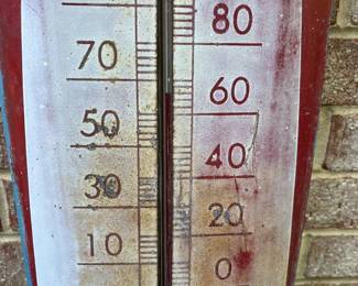 A23 - $200. 1940s Coca-Cola thermostat. Thermostat works. Measure measures 8” x 30”.