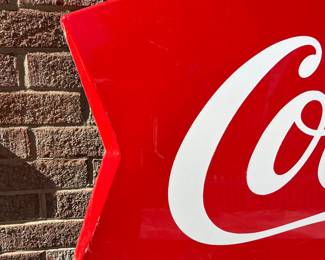 A172 - $550. 1960’s Fishtail Coca-cola AM20 sign. Excellent condition, for age. Original, has not been repainted. 5 Ft. (Allen Morris)