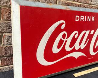 A35 - $275. Drink Coca-Cola metal sign # 2. Measures 40 x 16”.
