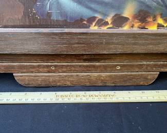 A67 - $550. Dr Pepper “Fireside Fun” cardboard sign with wood frame. Measures 26.5“ x 22“.