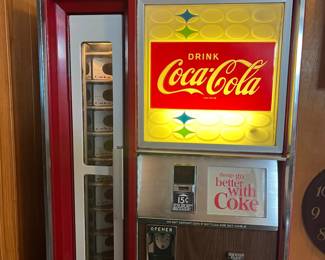 A173 - $500. Cavalier Model CCS-12-96 "Things go better with Coke". 15 cents. Drink machine in working order - cools! Original condition!