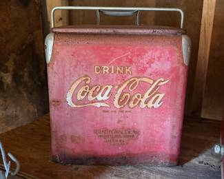 A232 - $75. 1950's Drink Coca-Cola Cooler from TempRite Mfg Co. Heavy fading & surface rust.