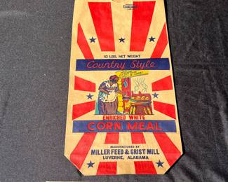 A127 - $20. 10# Corn Meal Bag from Miller Feed & Grist Mill Luverne, Alabama.