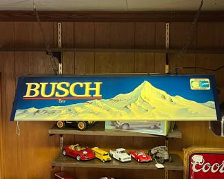 A176 - $85. Vintage Busch Pool League Pool Table Light. Tested & Works. Plastic - in very good condition.
