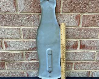 A29 - $40. Vintage Coca-Cola Contour Bottle Thermometer. Thermometer works. Measures 5.25” x 17”. Robertson R-6-56.