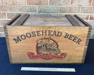 A96 - $100. MooseHead Beer Box, complete with liner. Measures 18” x 12” x 10”.