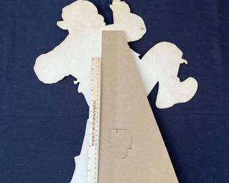 A28 - $45. Norman Rockwell Pepsi Santa Counter Display. Hat ball missing, bent bottle. Measures 20 inches tall.