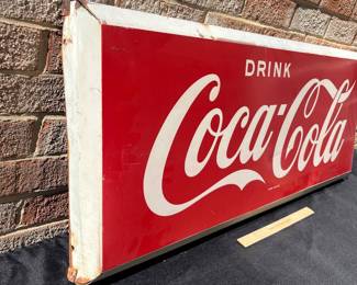 A39 - $275. Drink Coca-Cola metal sign. #6. Measures 40“ x 16.25“.