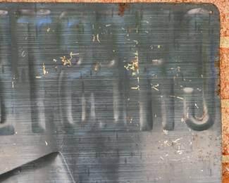 A4 - $250. Chesterfield cigarettes metal sign. Measures 19.25“ x 29“. Has minimal scratches on the paint and the corners have some damage.