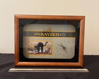 A131 -$30. Julius Kayser & Co. Black Cat Clock. Measures 12" x 9" tall.