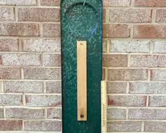A18 - $225. 1950s Yellow Pepsi metal thermostat. Thermostat works. Measures 7.5“ x 27“.