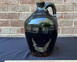 A116 - $75. SC Pottery Glazed Jug. Measures 11” tall. (Unmarked - tag from when it was purchased in the 80's said SC)