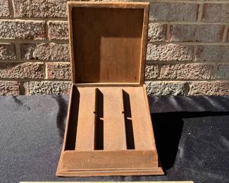 A87 - $45. Pall Mall cigarettes wood display case. Measures 9“ x 8“ x 11.75” tall.