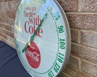 A30 - $250. 1960s Coca-Cola Bubble Thermometer. Model # 495A. Measures 18.5" diameter.