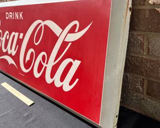A36 - $275. Drink Coca-Cola metal sign # 3. Measures 40” x 16”.