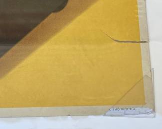 A12 - $125. Chesterfield Cigarettes Display Sign - Cardboard. Measures 21” x 22”. The sign has some rips and creases on the corners. It also has some rubbed off color near lettering. We did not take it out of sealed package to inspect the back.