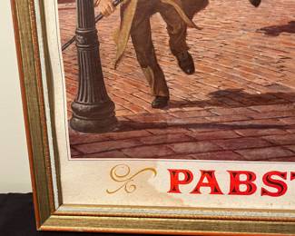 A161 - $50. Pabst Blue Ribbon Cardboard Advertisement. Has some water damage. Measures 30" x 20" tall.