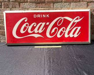 A39 - $275. Drink Coca-Cola metal sign. #6. Measures 40“ x 16.25“.