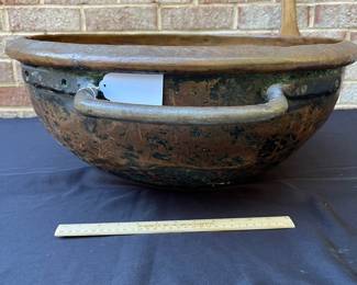 A70 - $275. Besco, Bessire and Company, Copper apple butter plus candy pot.