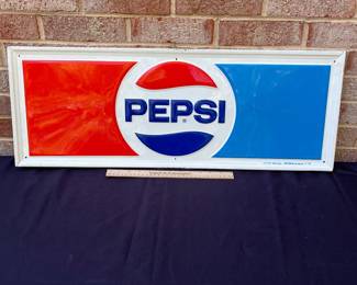 A22 - $130. Metal Pepsi Stout Sign. PM 1134. 1973. Measures 31” x 11.5”.