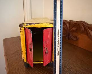 A213 - $60. Structo 1950’s Truck. Measures 22.5 inches long. It has many scratches throughout the body of the truck. Still moves well.