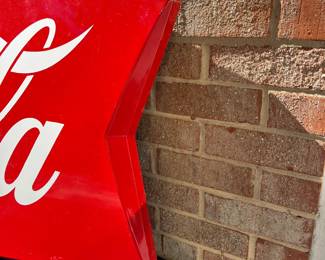 A172 - $550. 1960’s Fishtail Coca-cola AM20 sign. Excellent condition, for age. Original, has not been repainted. 5 Ft. (Allen Morris)