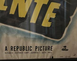 A118 - $100. "South of Caliente" Roy Rogers (King of The Cowboys) & Trigger (Smartest Horse in the Movies) Framed Poster. Measures 28" x 41". Bottom right marked 41951 - 51/402