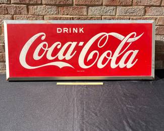 A35 - $275. Drink Coca-Cola metal sign # 2. Measures 40 x 16”.