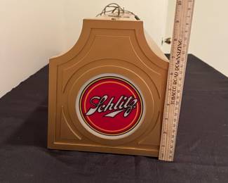 A175 -$200. Schlitz Beer Pool Table Light - Hanging. Excellent Condition. Great Working Order. Plastic. Measures 37.5" long.