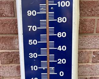 A59 - $150. Vintage Chew Mail Pouch Tobacco Thermometer. The thermometer works. Measures 8.5“ x 39“.