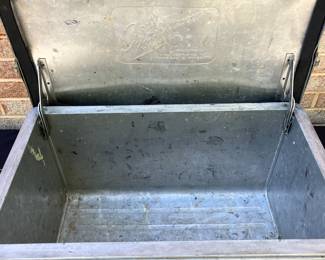 A105 - $125. 1950s Pepsi-Cola cooler. Measures 22“ x 13“.