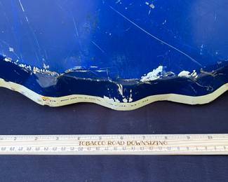 A20 - $500. 1950’s Pepsi-Cola Metal Bottle Cap sign. Measures 29" diameter. M-216 Stout Sign Co. Made in USA N9-012.