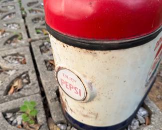 A230 - $95. 1950s Pepsi-Cola Selmix countertop soda fountain and syrup dispenser. Some surface rust and inside is in well loved condition!