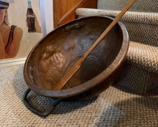 A70 - $275. Besco, Bessire and Company, Copper apple butter / candy pot.