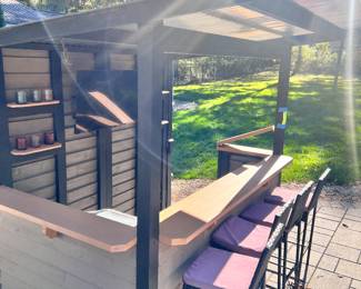 Outdoor wood bar