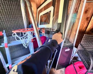 Indoor pool basketball hoop