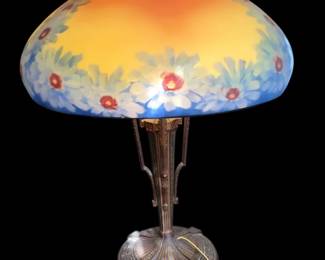 Arts  Crafts Style Glass Shade Lamp