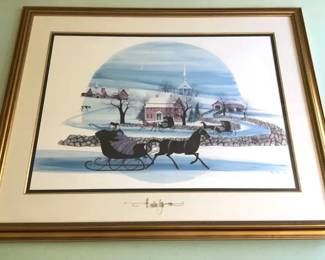 Signed Numbered P. Buckley Moss Moonlight Ride Print