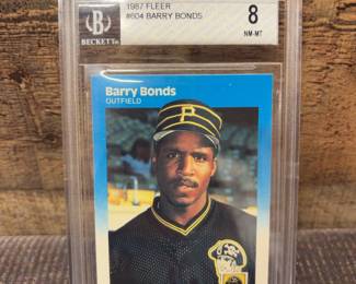 1987 Barry Bonds Fleer graded 8 baseball card