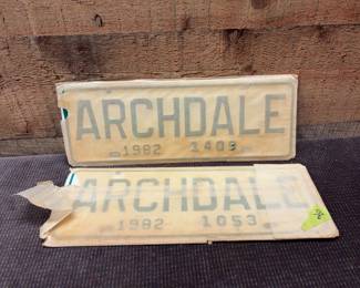 2 Archadale license plates