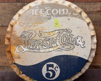 Pepsi double dot bottle cap sign