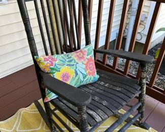 103 blackpaintedwoodenrockingchairwith