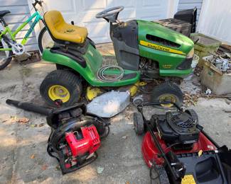 Riding Mower & BackPack Leaf Blower